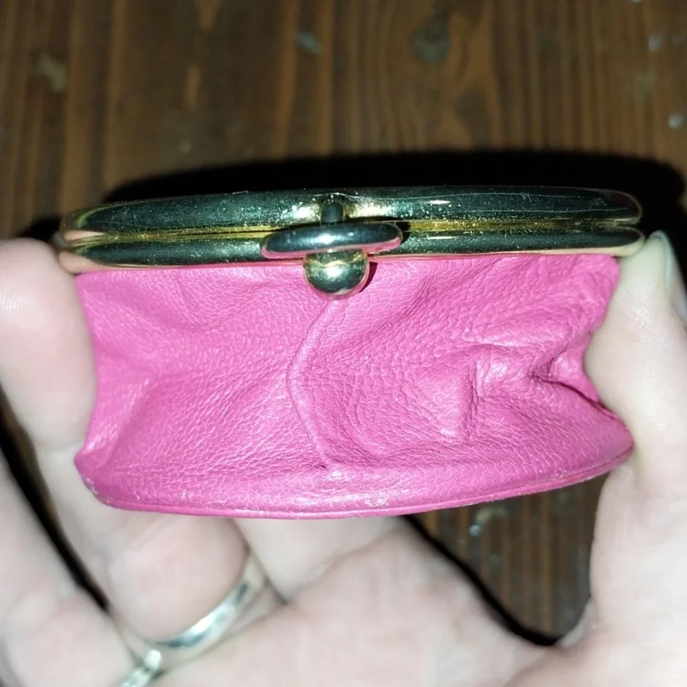 Vtg. Christian Dior Pink Expandable Coin Purse